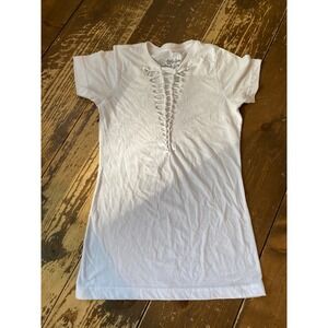 Vintage Affliction Standard Series White Lace Up T Shirt Women's Size Small